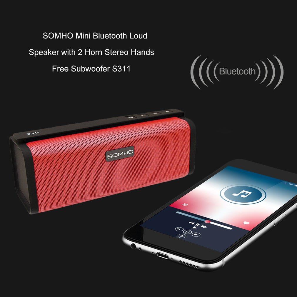 SOMHO Mini Bluetooth Loud Speaker with 2 Horn Stereo Hands Free Subwoofer S311