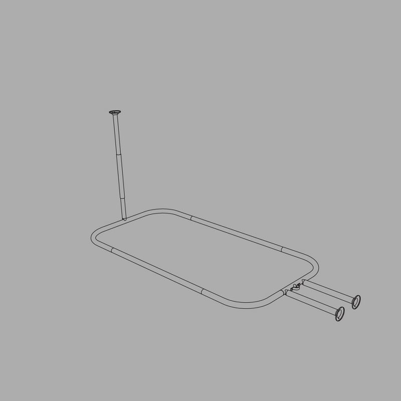 Hoop Shaped Aluminum Shower Curtain Rod White - Zenna Home