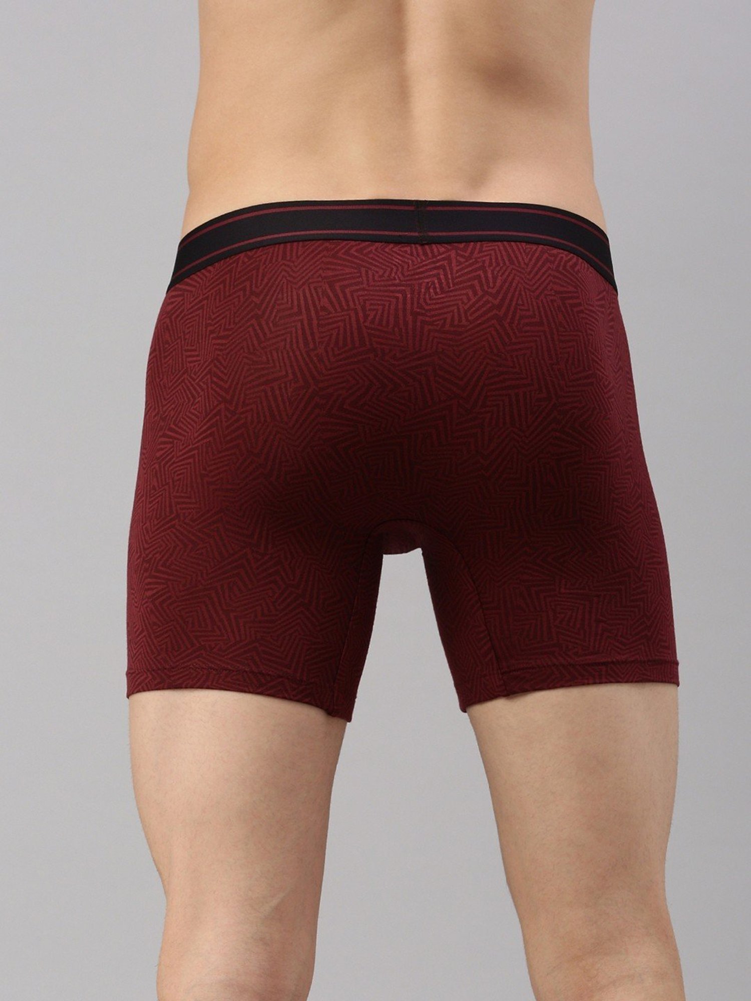 Zoiro Qube Maroon Regular Fit Printed Trunks