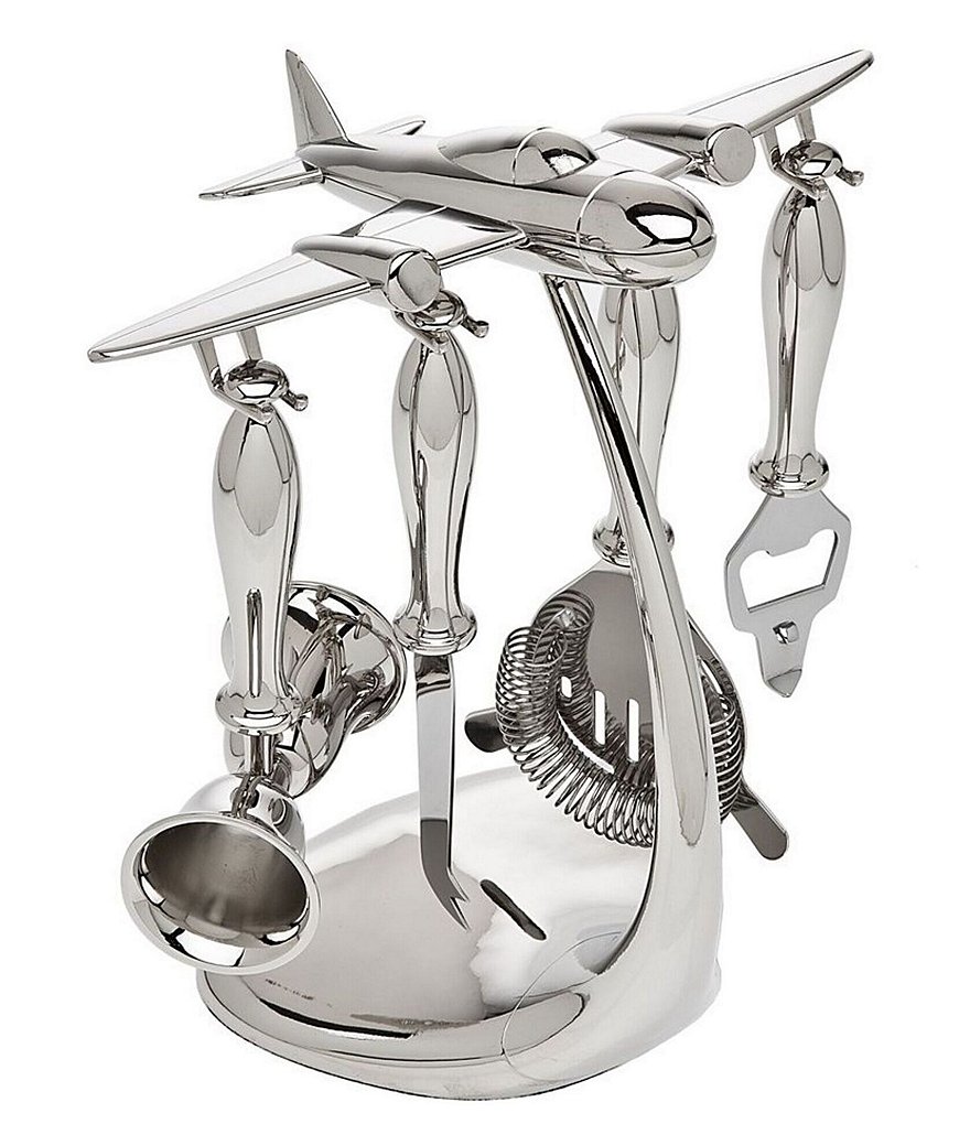 Godinger Airplane 5-Piece Bar Tool Set