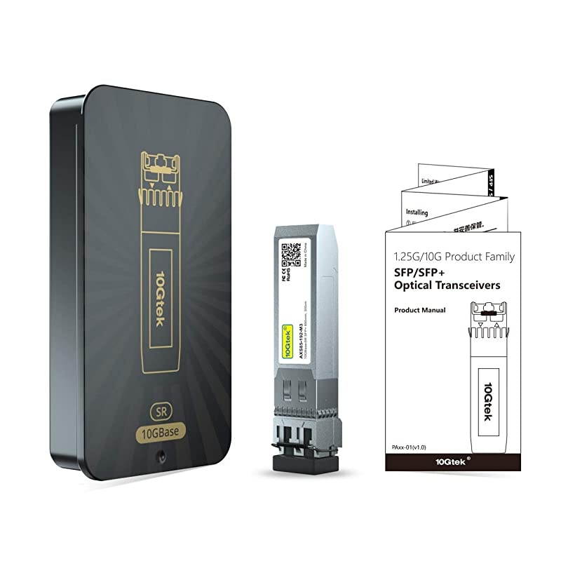 SFP+ Transceiver, 10G 850nm MMF, up to 300 Meters, Compatible with Cisco SFP-10G-SR, Meraki MA-SFP-10GB-SR, Ubiquiti UF-MM-10G, Mikrotik, Netgear, D-Link, Supermicro, TP-Link and More.