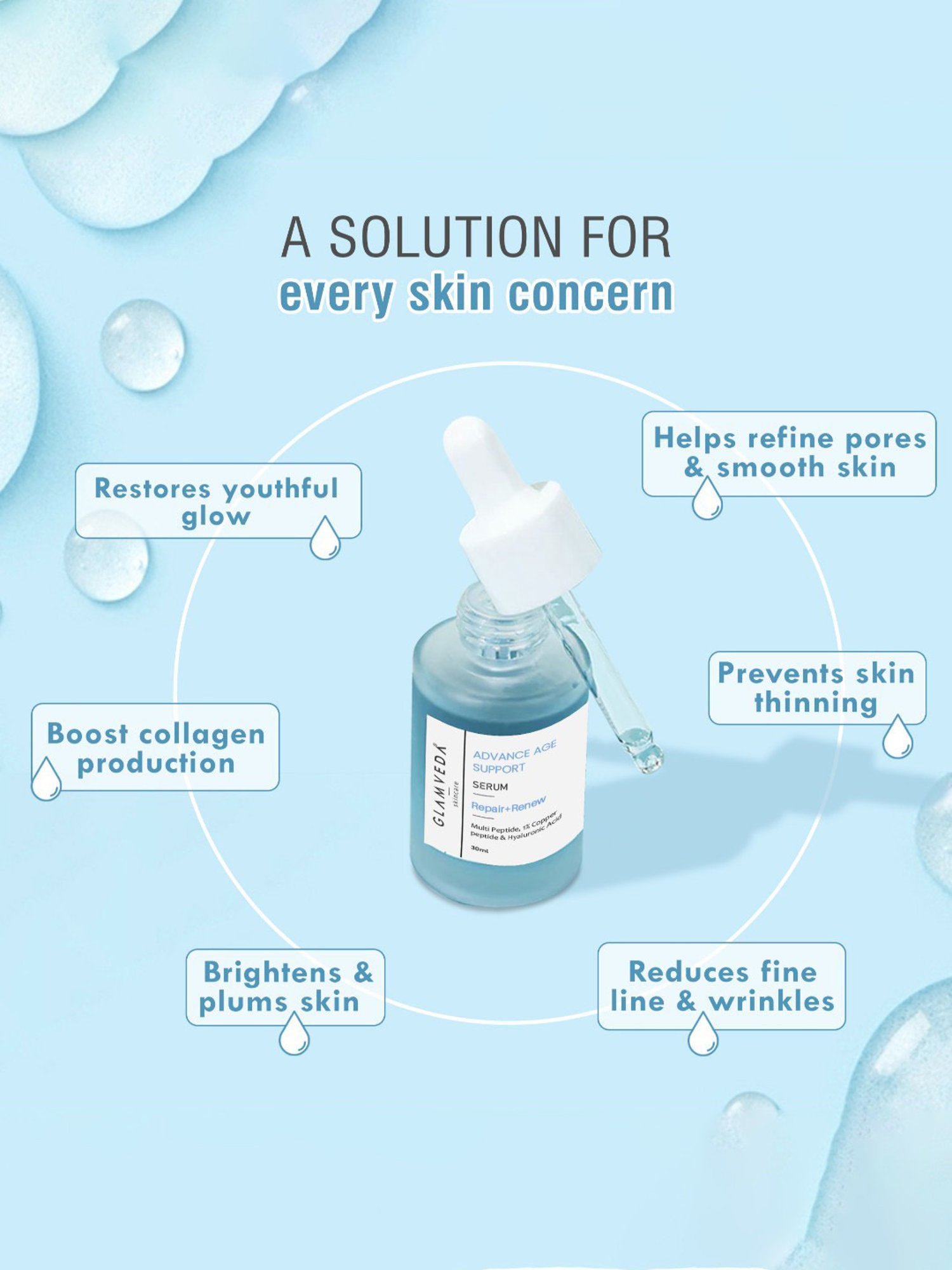 Glamveda Advance Age Support Face Serum - 30 ml