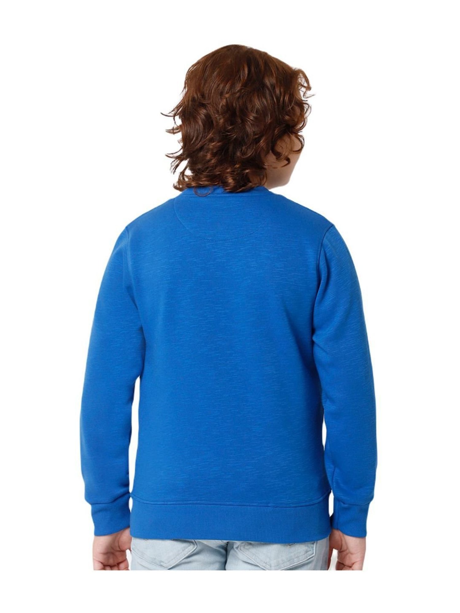 Proteens Kids Royal Blue Printed Full Sleeves Sweatshirt