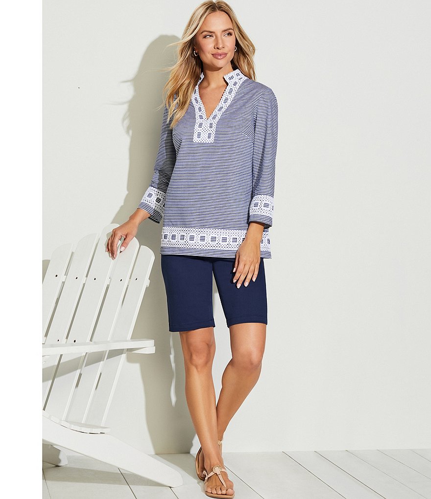 Preston & York Addison Striped 3/4 Sleeve Tunic