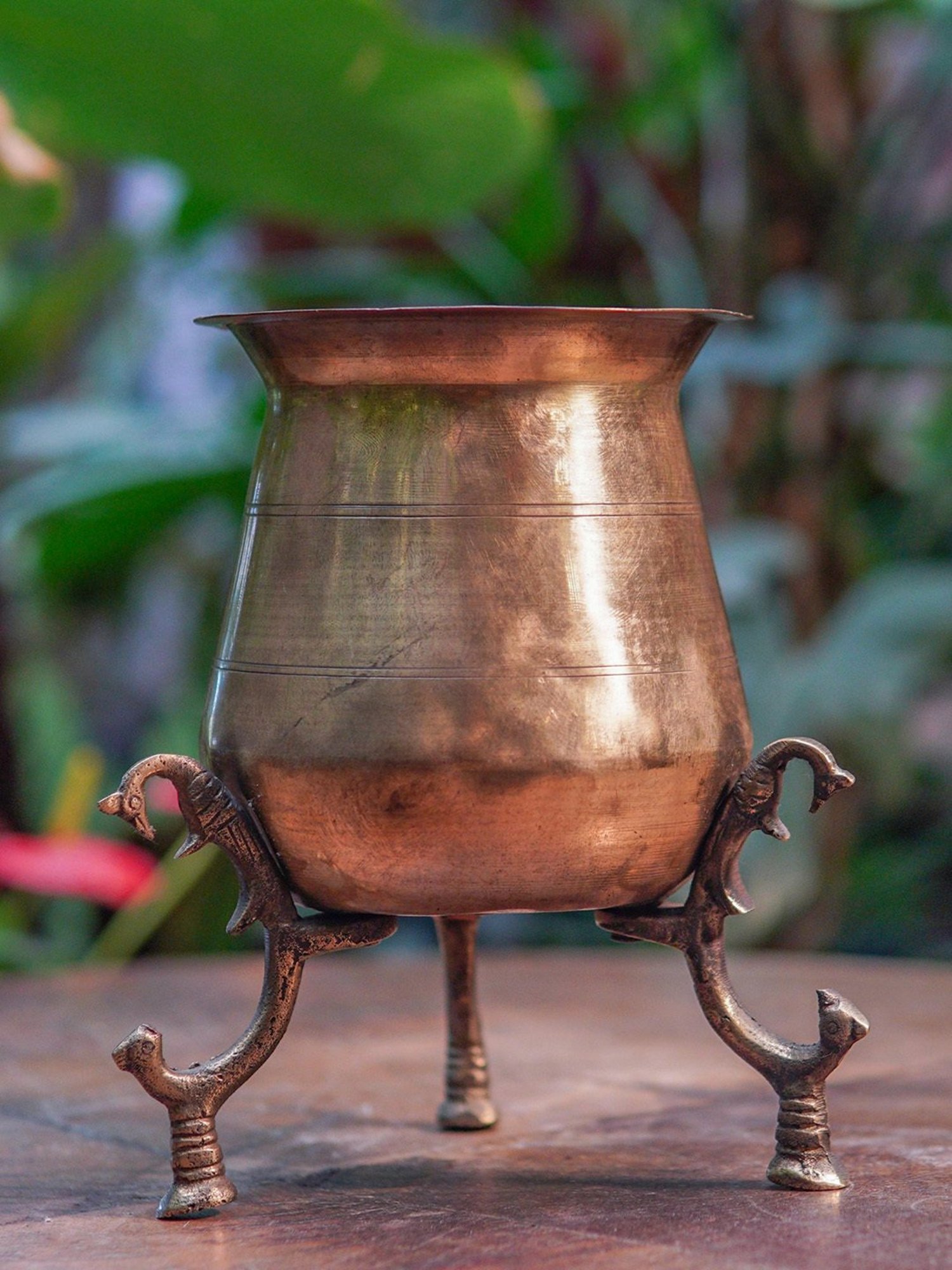 Ambi Vintage Brass Lota (With Legs)