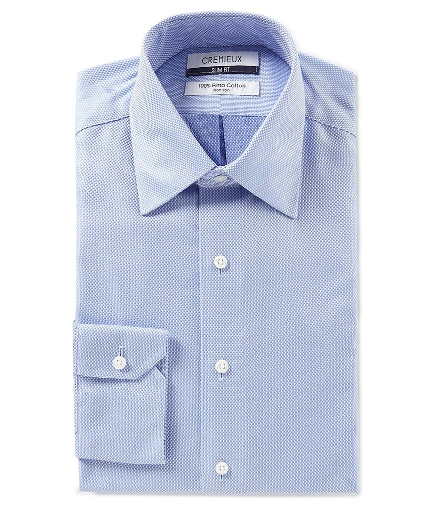 Psycho Bunny Non-Iron Modern Fit Spread Collar Solid Dress Shirt