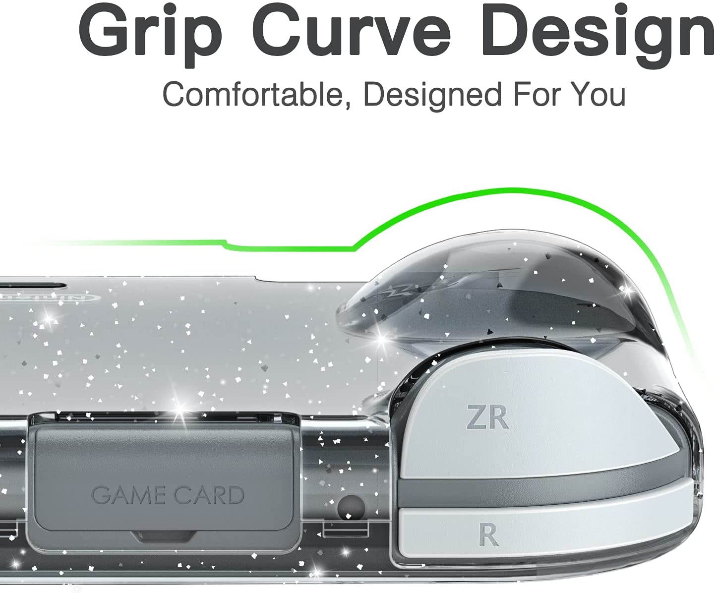 HEYSTOP Case Compatible with Nintendo Switch Lite, with Tempered Glass Screen Protector and 4 Thumb Grip, Front and Back, All-Round Protective case (Black)