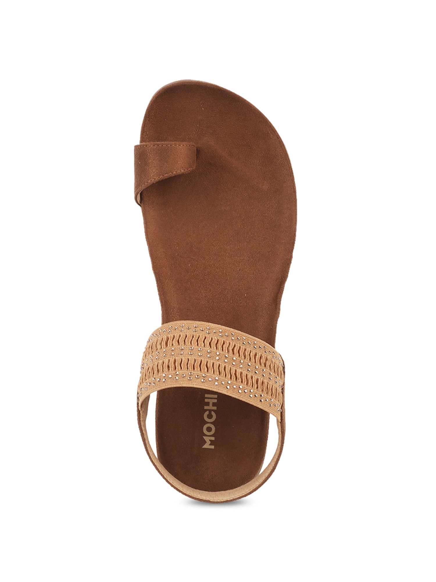 Mochi Women's Tan Toe Ring Sandals