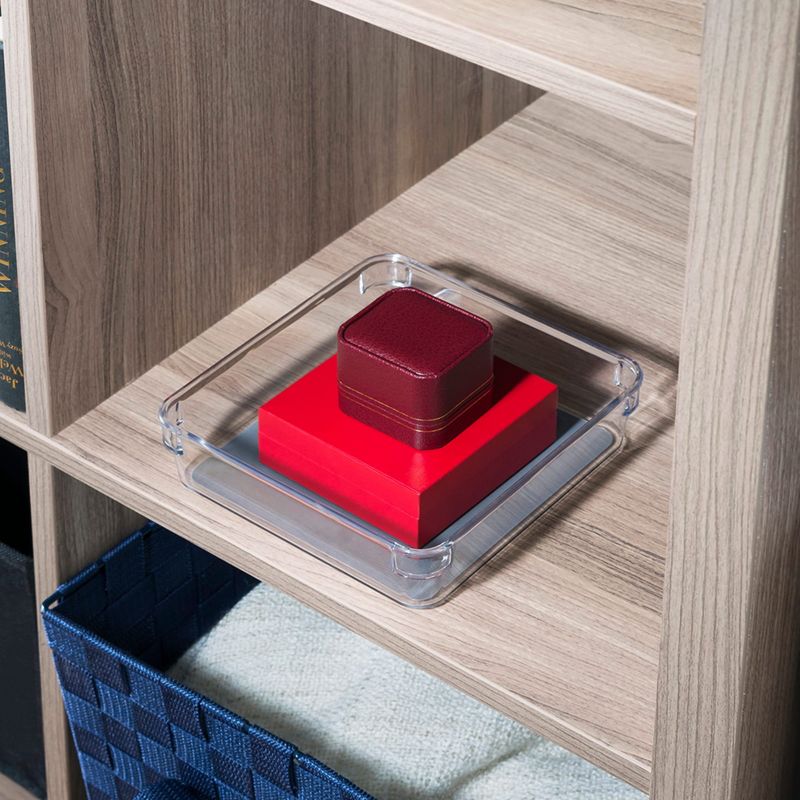 Home Basics 6" x 6" x 2" Plastic Drawer Organizer with Rubber Liner