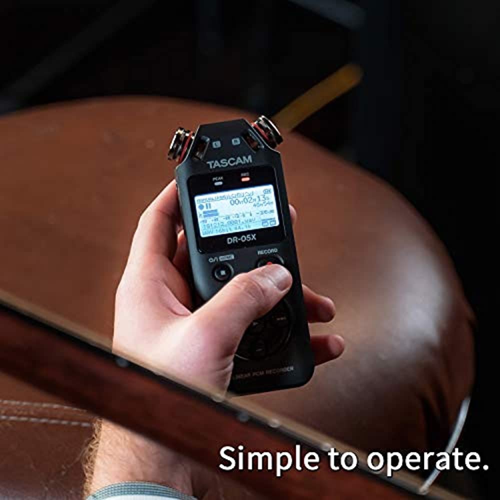 Tascam DR-05X Stereo Handheld Digital Audio Recorder with USB Audio Interface + XPIX Microphone + Basic Accessories Bundle