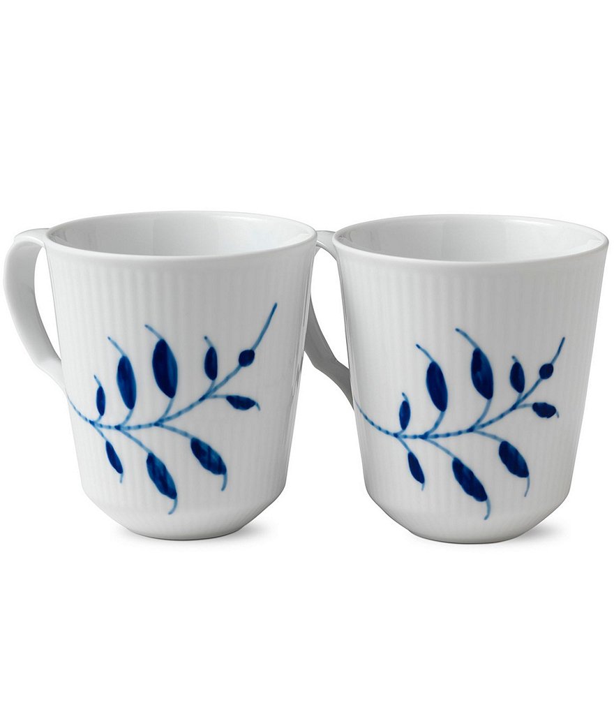 Royal Copenhagen Blue Fluted Mega 12.25-oz Mugs, Set of 2
