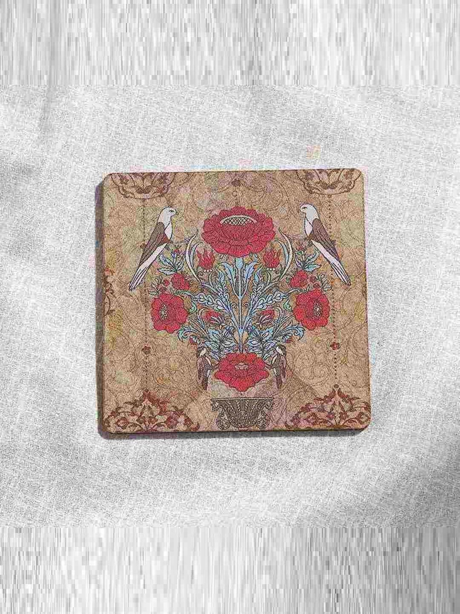 Crayton Hexagon Beige Geometric MDF Coaster - Set of 4