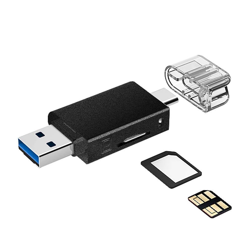 zinc Alloy Huawei NM Card Dual-Purpose Card Reader with USB and C Port Nano Memory Card Reader (Note: no Memory Card) Black