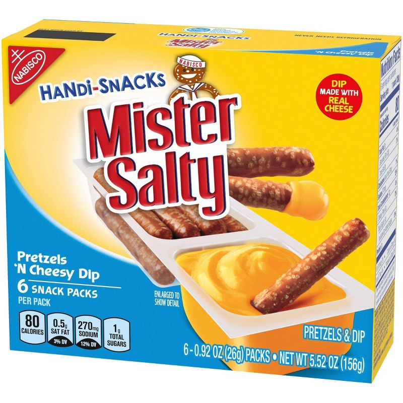 Handi-Snacks Mister Salty Pretzels 'N Cheese Dip - 6ct/0.92oz