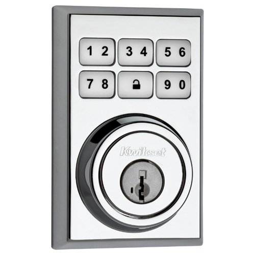 Kwikset SmartCode 910 Zigbee Contemporary Style Deadbolt with Home Connect, Polished Chrome (99100-058)