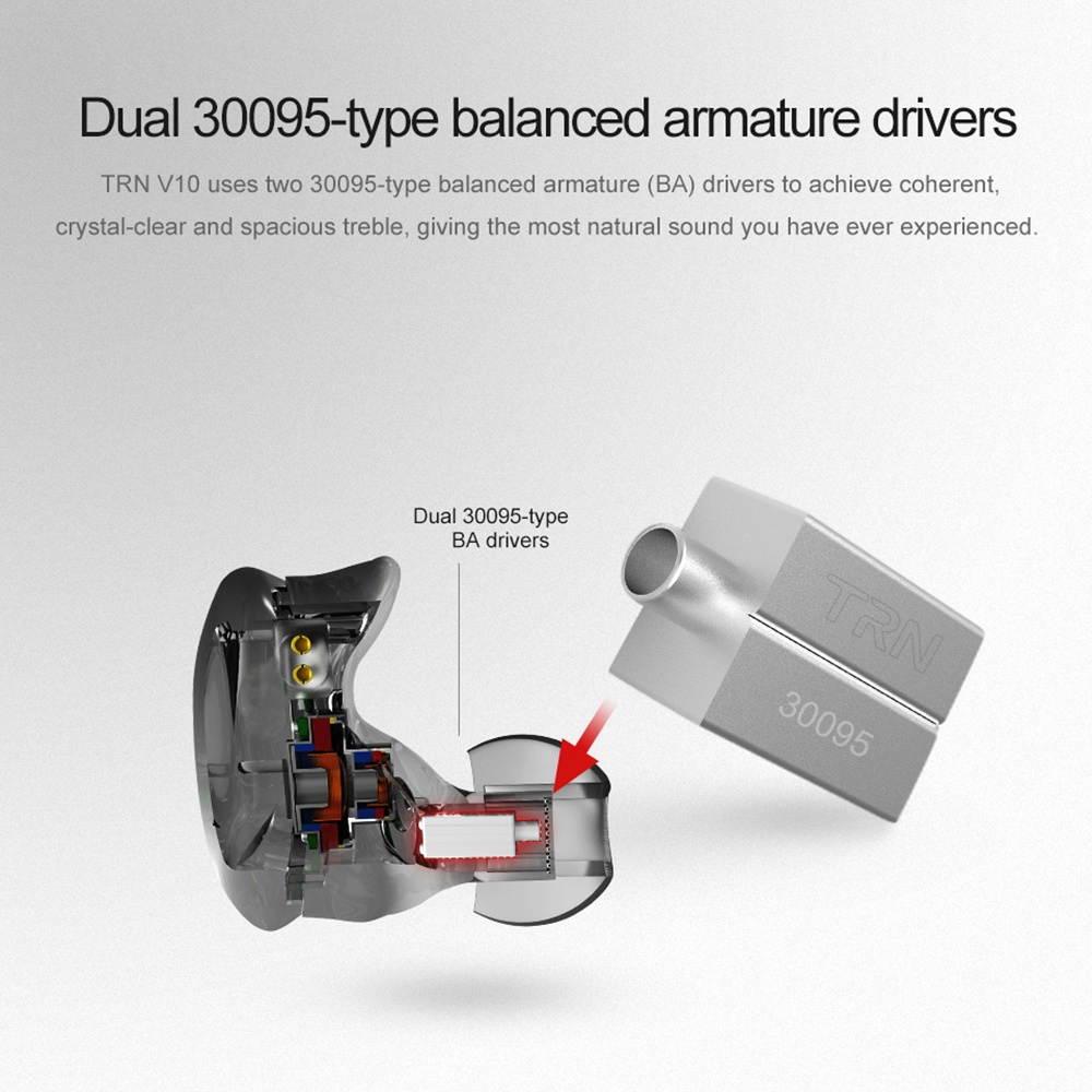 TRN V10 2DD With 2BA Hybrid In Ear Earphone with Mic Wired 3.5mm Earphone HIFI DJ Monitor Running Sport Earphone Earplug Headset With 2PIN