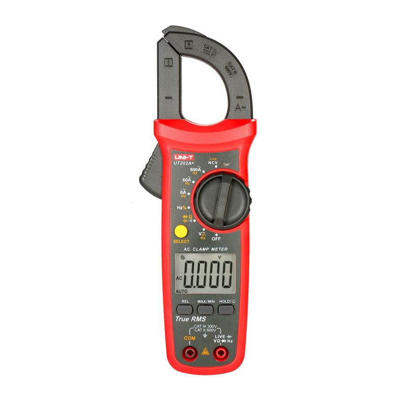 UNI-T UT202A+ 6000 Counts Digital Clamp Meter True RMS Multimeter Clamp Ammeter Voltage Meter NCV Test Universal Meter Tester AC Current Clamp Tester Measuring Relative Value Capacitance Frequency