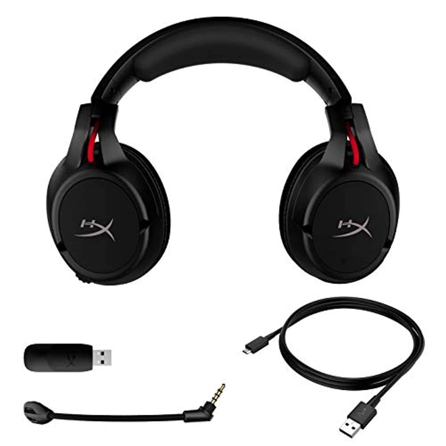 HyperX Cloud Flight - Wireless Gaming Headset, with Long Lasting Battery Upto 30 Hours of Use, Detachable Noise Cancelling Microphone, Red LED Light, Bass, Comfortable Memory Foam, PS4 (HX-HSCF-BK/AM)