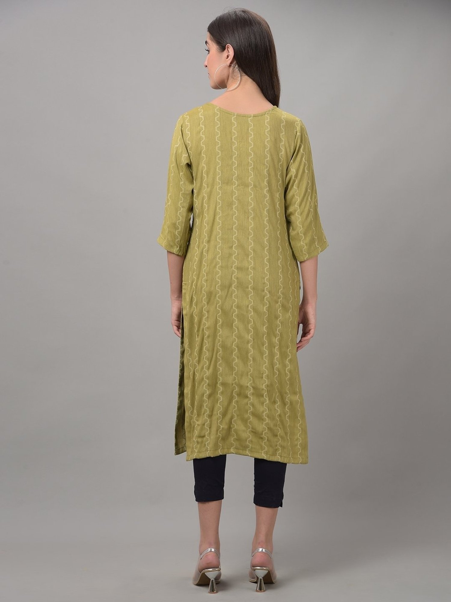 Dollar Missy Green Embroidered Straight Kurta