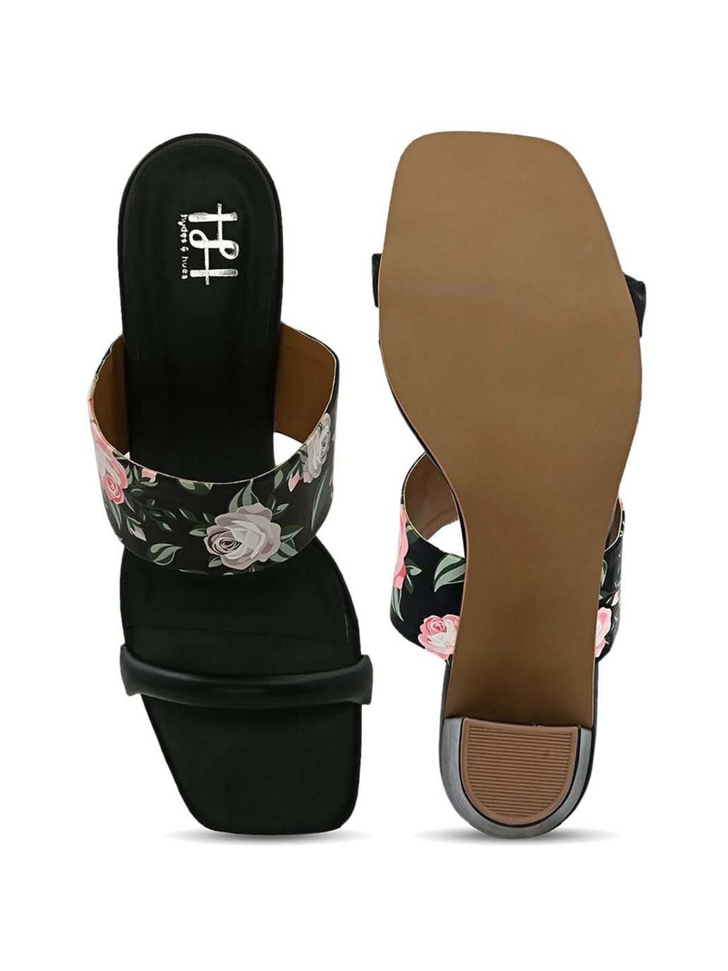 Hydes N Hues Women's Black Casual Sandals