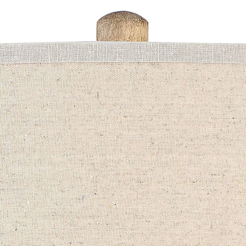 Barnes and Ivy Country Cottage Floor Lamp Pickled Wood Oatmeal Linen Drum Shade for Living Room Reading Bedroom Office