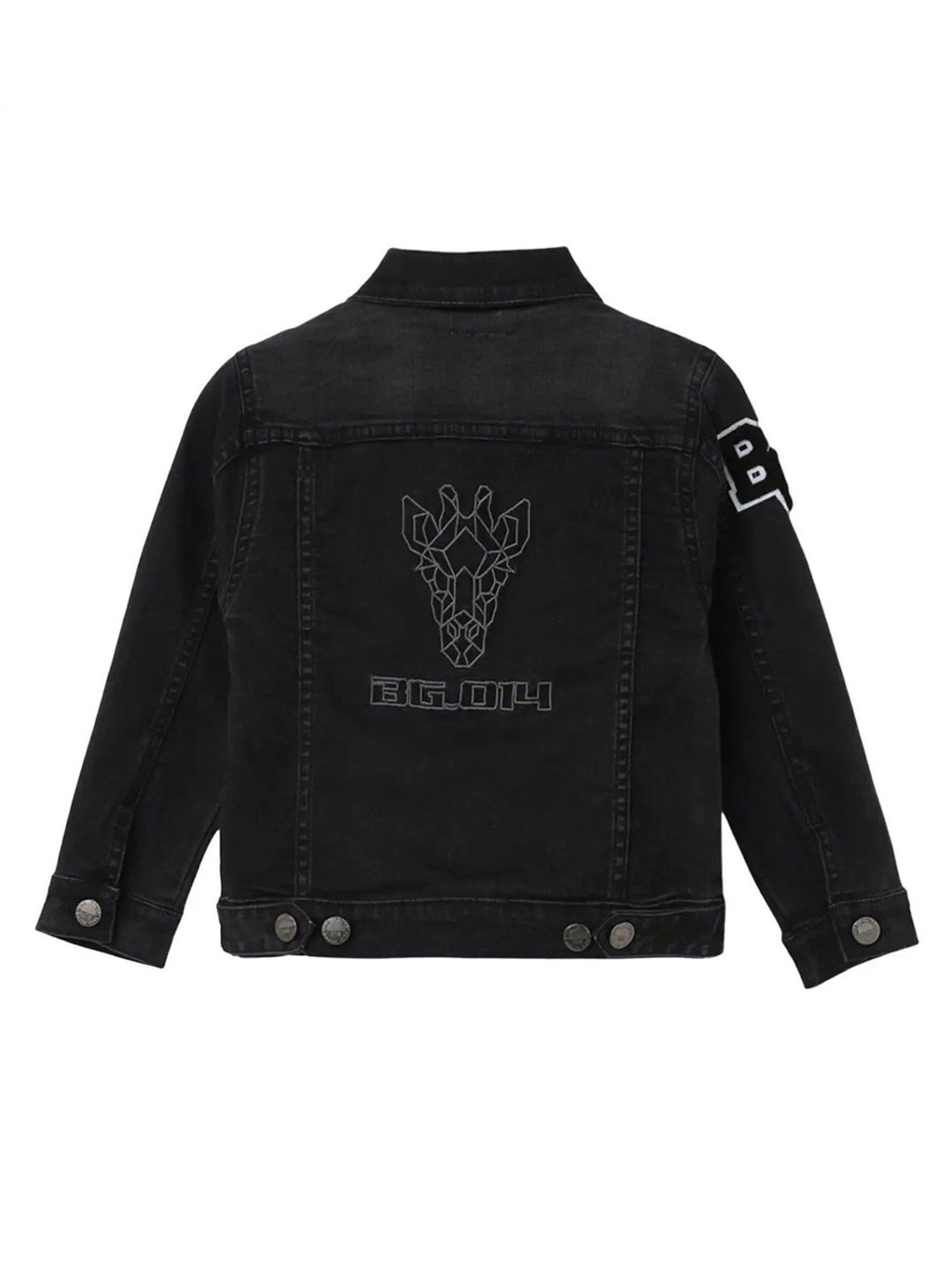 Blue Giraffe Kids Black Solid  Jacket