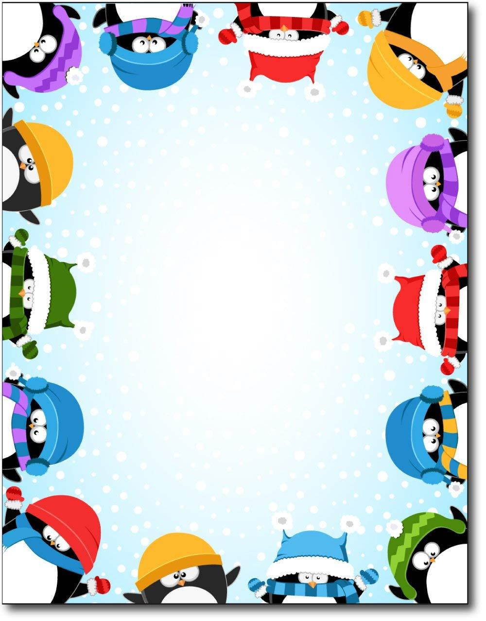 Winter Penguin Border Stationery - 80 Sheets