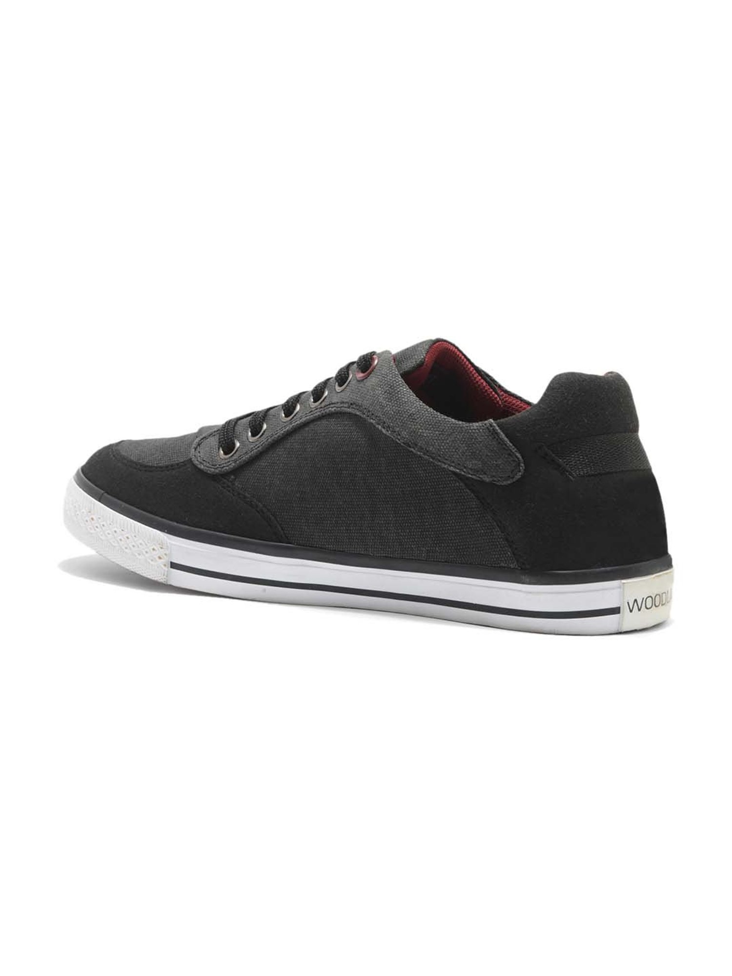 Woodland Men's Coal Black Casual Sneakers