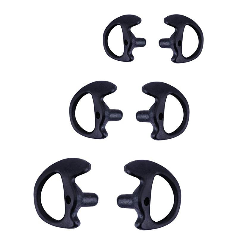 Replacement Earmold Earbud Earplug for Motorola Kenwood TwoWay Radio Air Acoustic Coil Tube Audio Kits Black 2 PairLarge