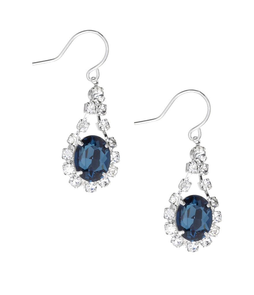 Cezanne Oval Rhinestone Drop Earrings