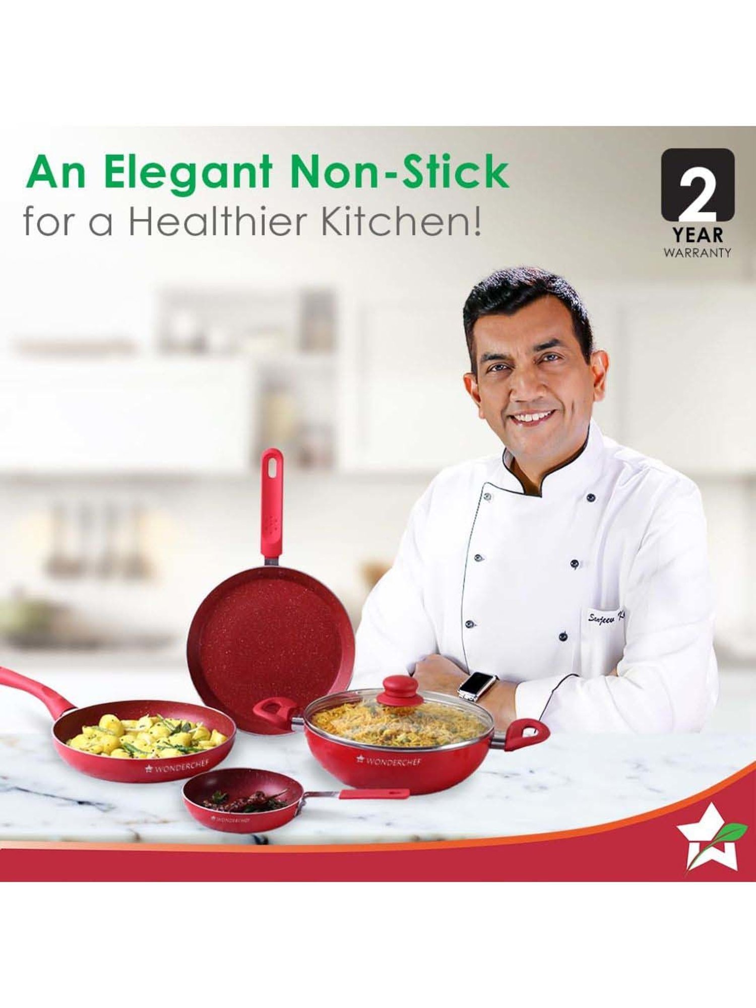 Wonderchef Royal Velvet Non-stick Induction Bottom 5 Pcs Cookware Set
