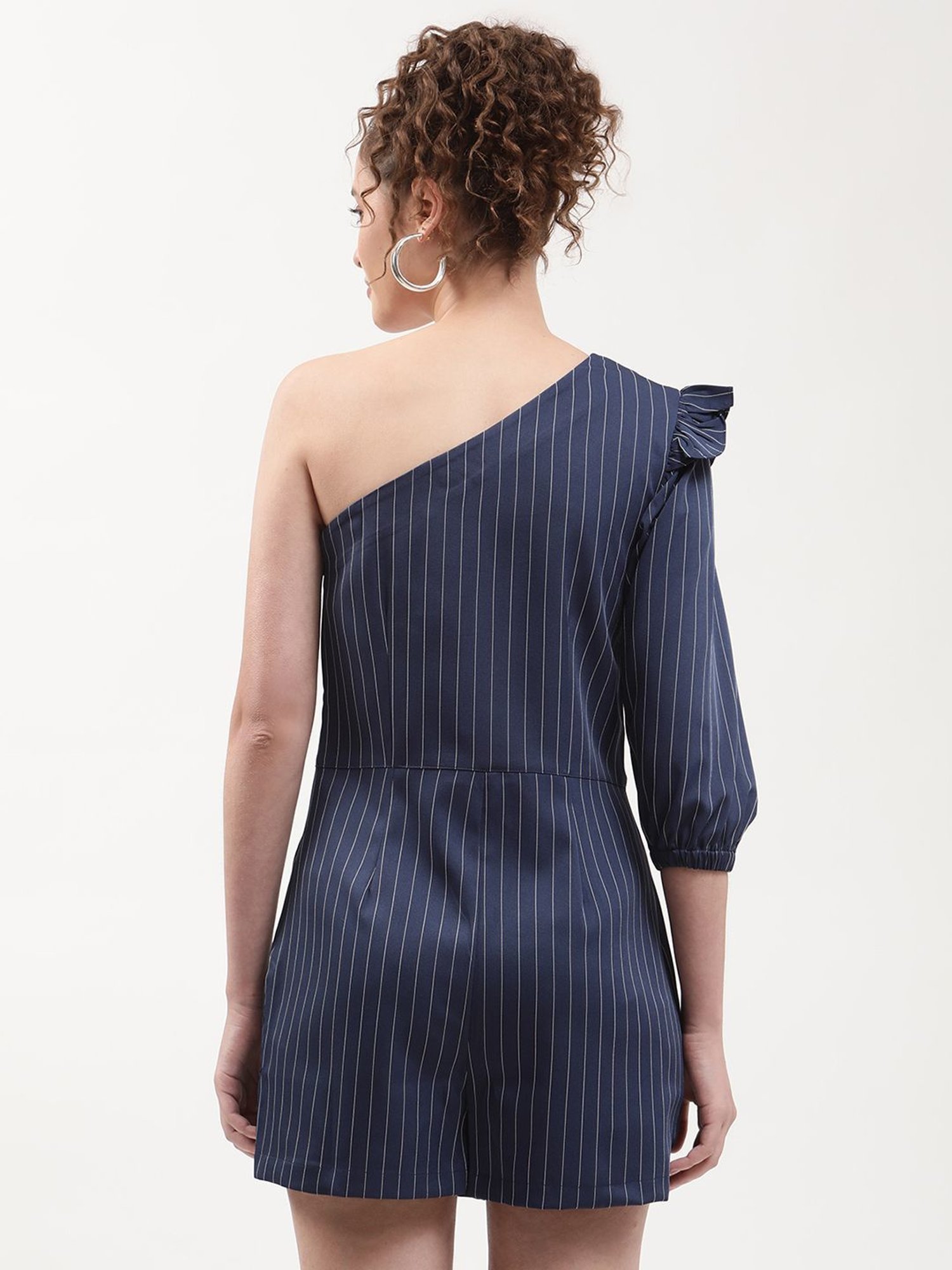 Elle Navy Striped Jumpsuit
