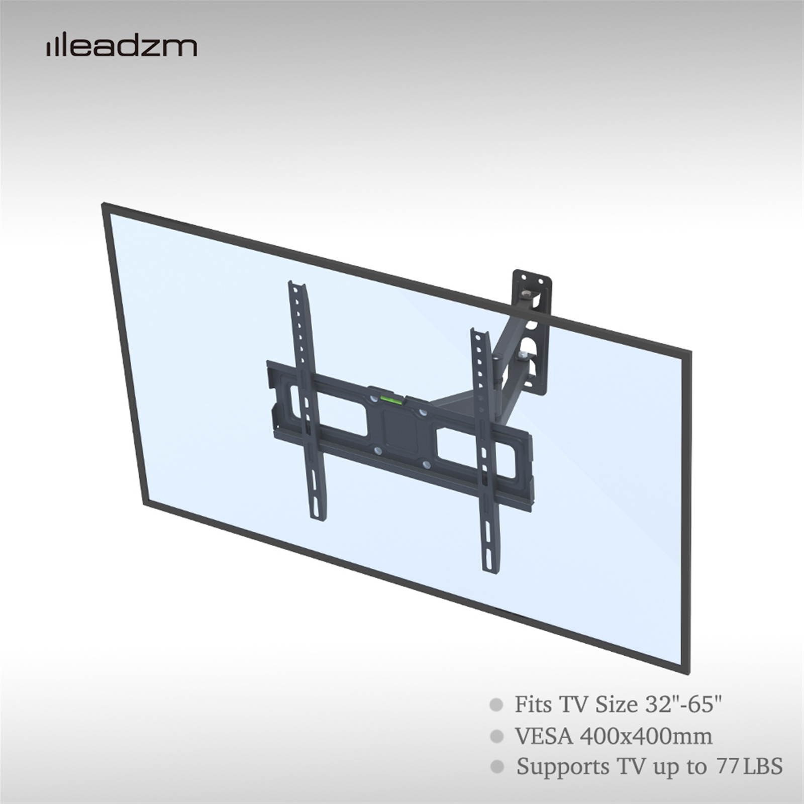 Premium TV Mount for Most 32 - 65 inch Flat Screens and Curved TVs, Full Motion TV Wall Mount Bracket with Heavy Duty Swivel Articulating Arms Tilt Holder up to VESA 400x400mm and 77 lbs