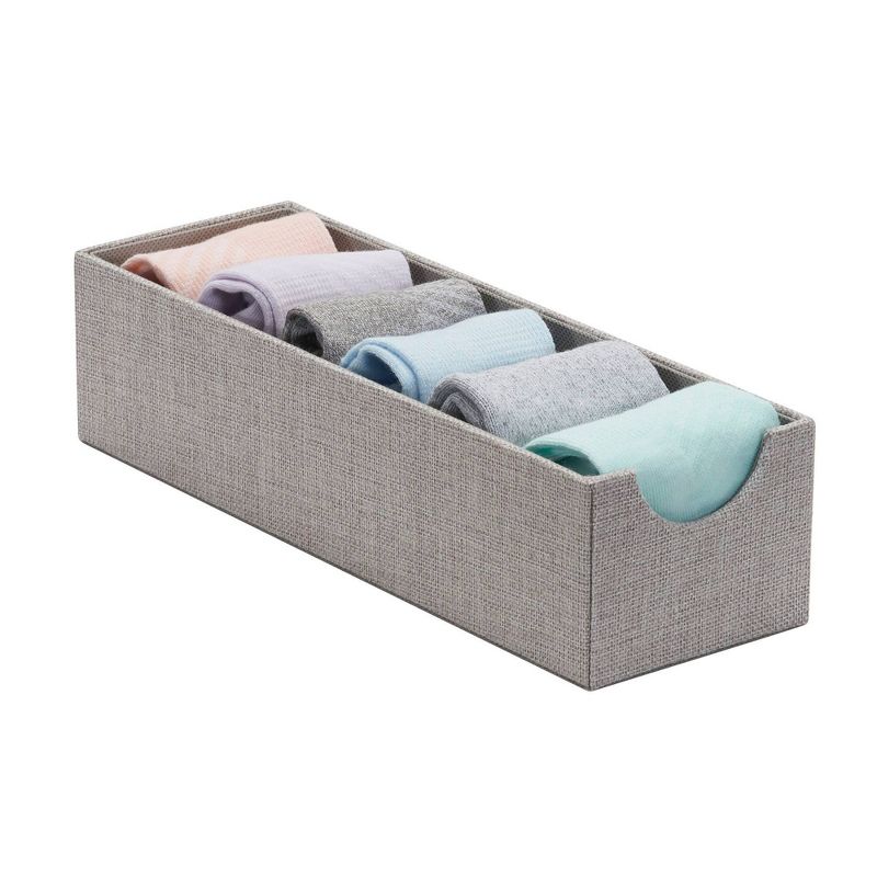 Household Essentials Narrow Hard-Sided Drawer Organizer Silver