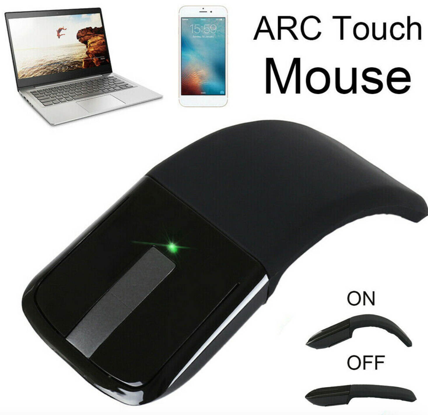 Wireless Foldable Mouse For Microsoft-Surface Arc Touch 3D Computer Mouse 2.4Ghz