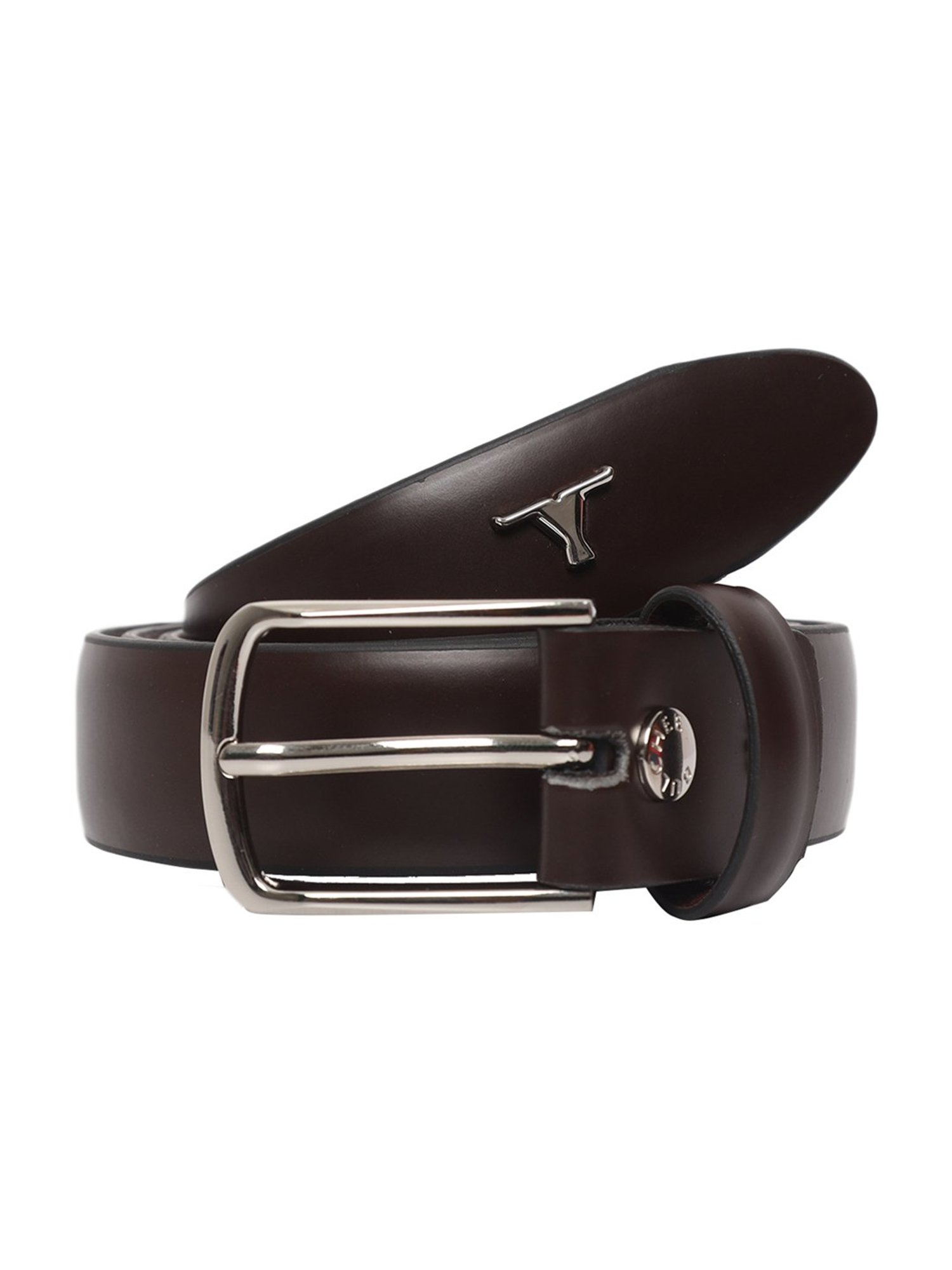 BULCHEE Brown Leather Formal Belt for Men