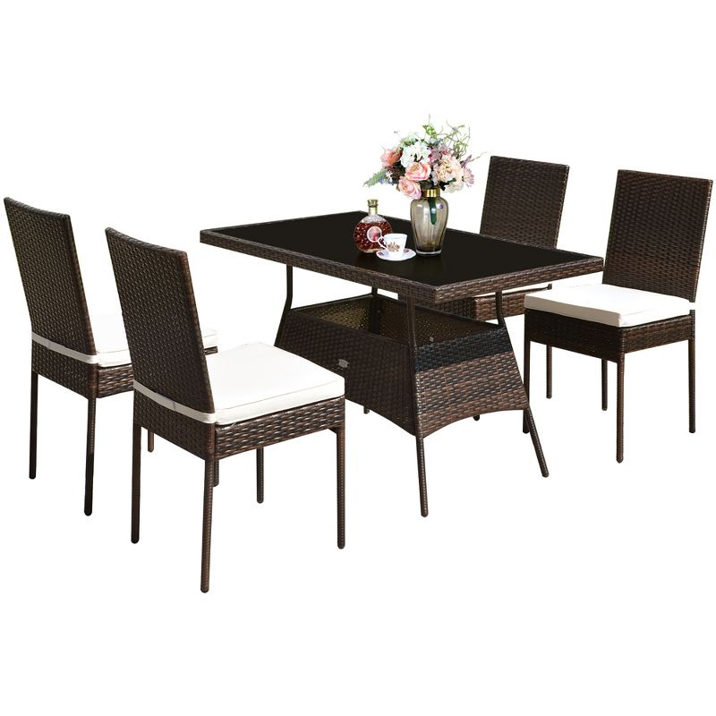 3pc Outdoor Wicker Conversation Set with Sofa Chairs & Table - Crestlive Products