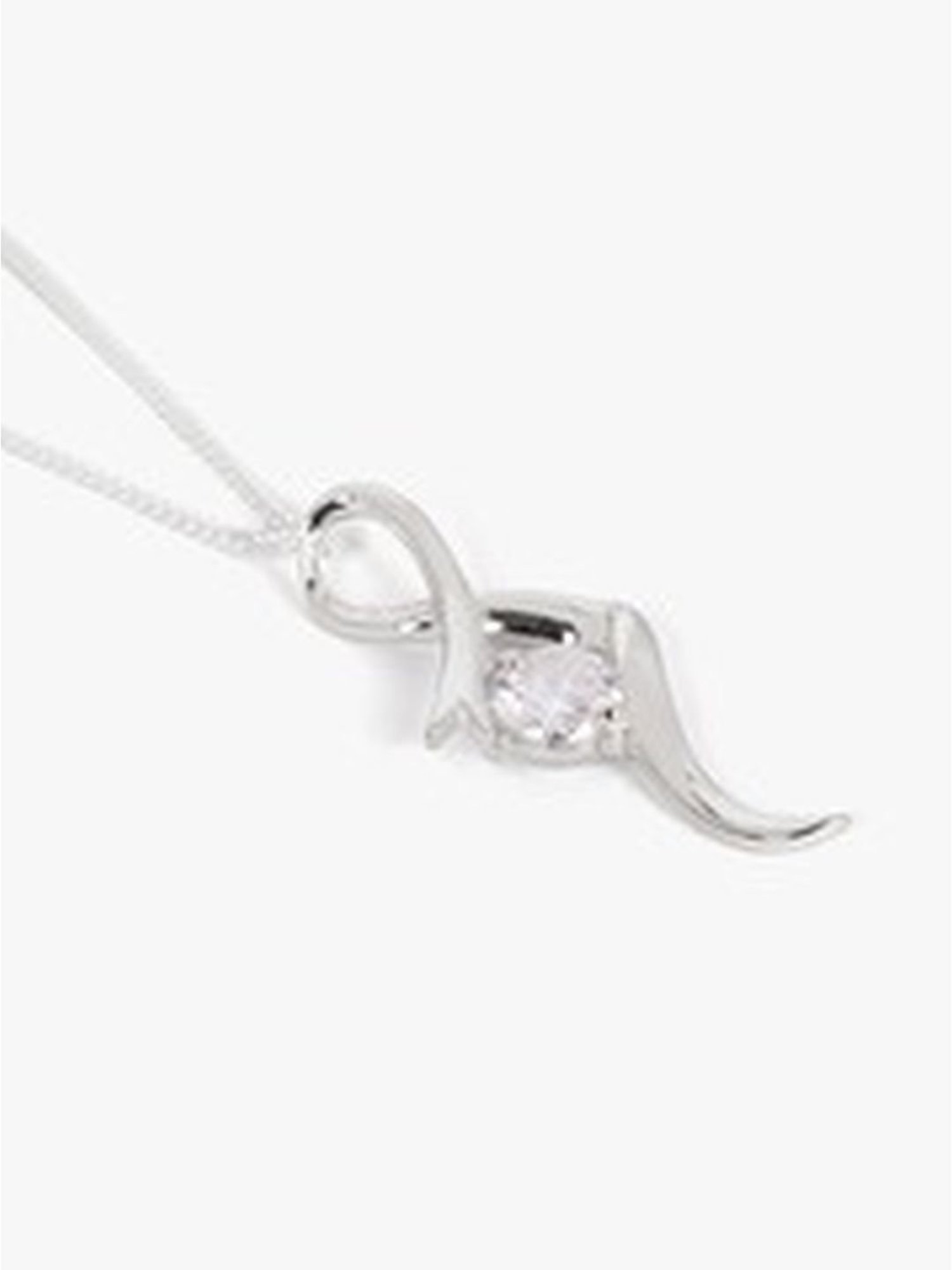 March by FableStreet 92.5 Sterling Silver Studded Curl Pendant for Women