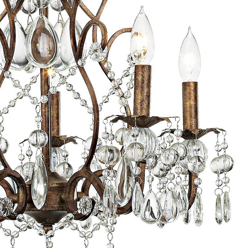 Vienna Full Spectrum Bronze Chandelier 19 1/2" Wide Crystal Beaded 5-Light Fixture for Dining Room House Foyer Kitchen Entryway