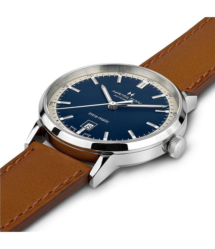 Hamilton American Classic Intra-Matic Brown Leather Automatic Watch