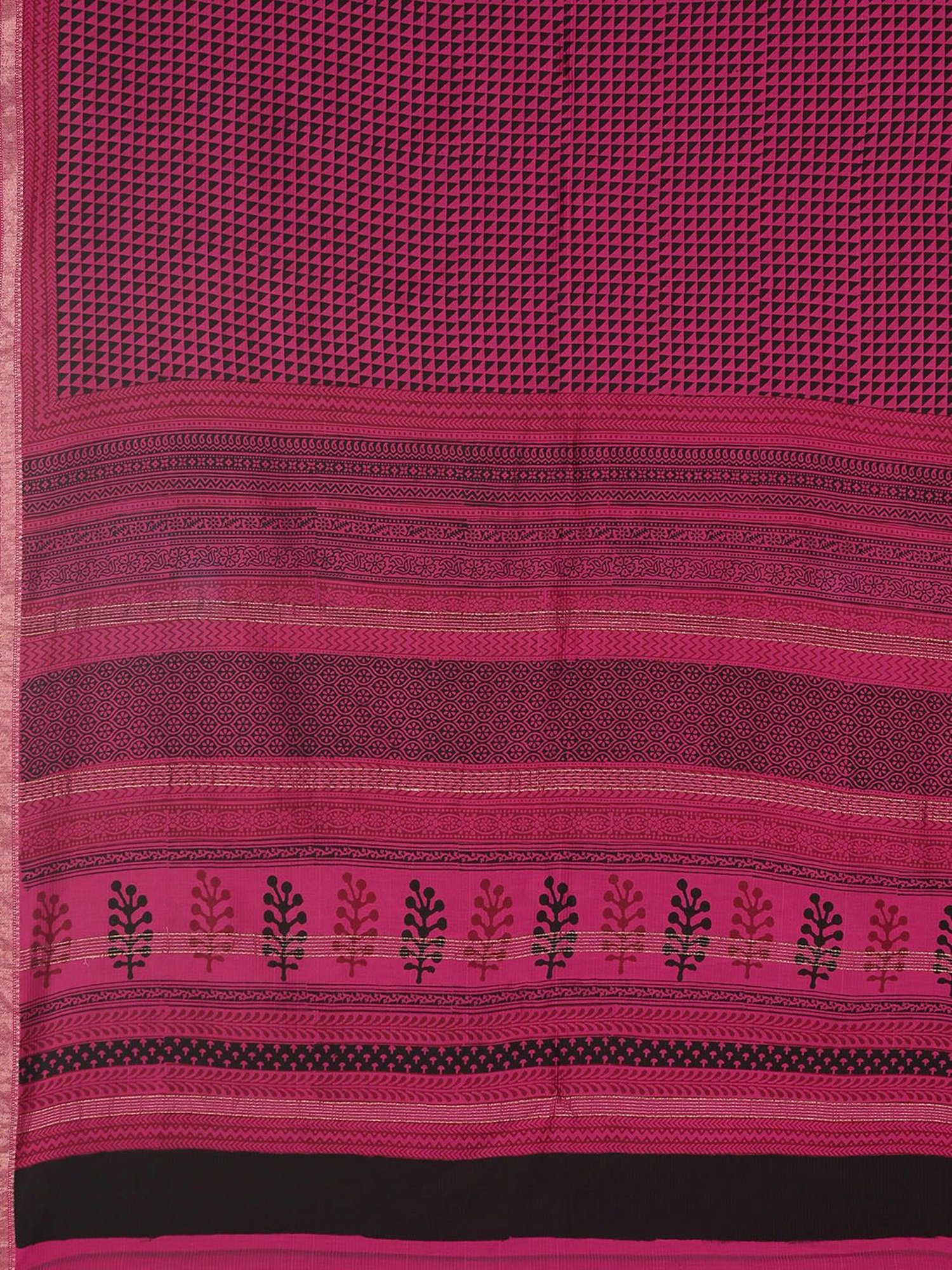 Kalakari India Pink Printed Saree With Unstitched Blouse