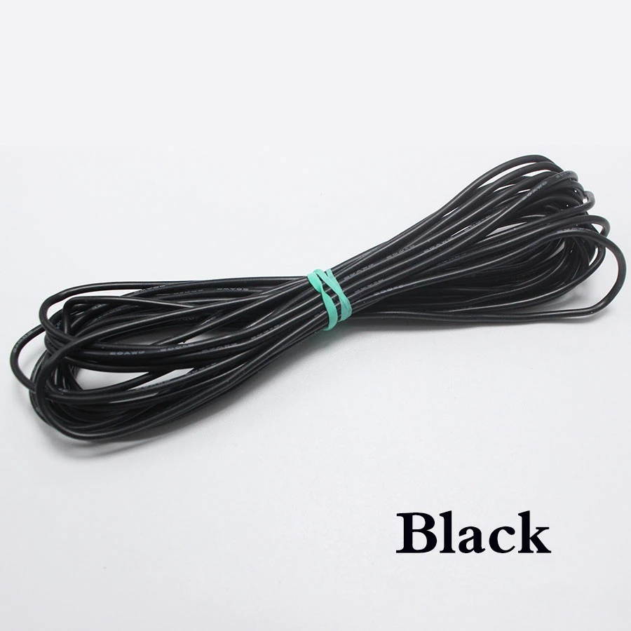 5meters 24 AWG Flexible Silicone Wire Cable 0.2mm2 High Temperature Max 200 Degrees 600V Test Line Wire 10 Color