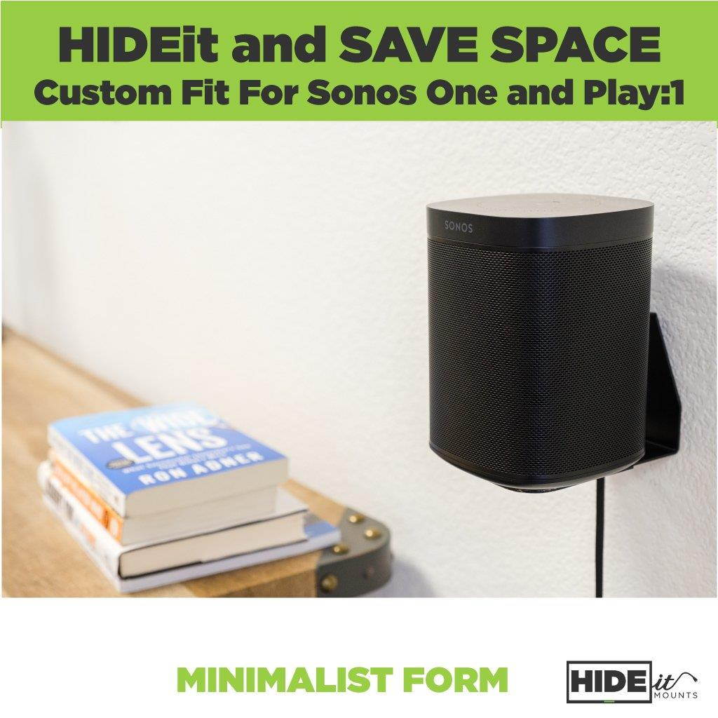 HIDEit Sonos One/Play:1 Mount- Wall Mount for Sonos One or Play:1 - Made in the USA