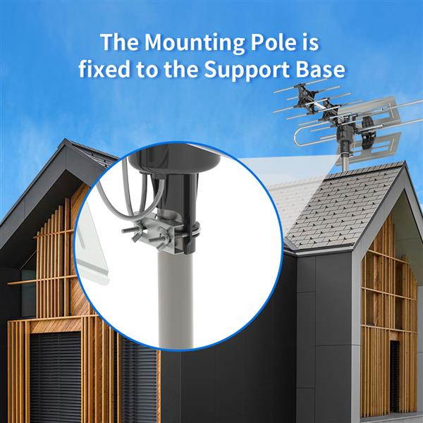 360&deg;Rotation UV Dual Frequency 45-860MHz 22-38dB Outdoor TV Antenna