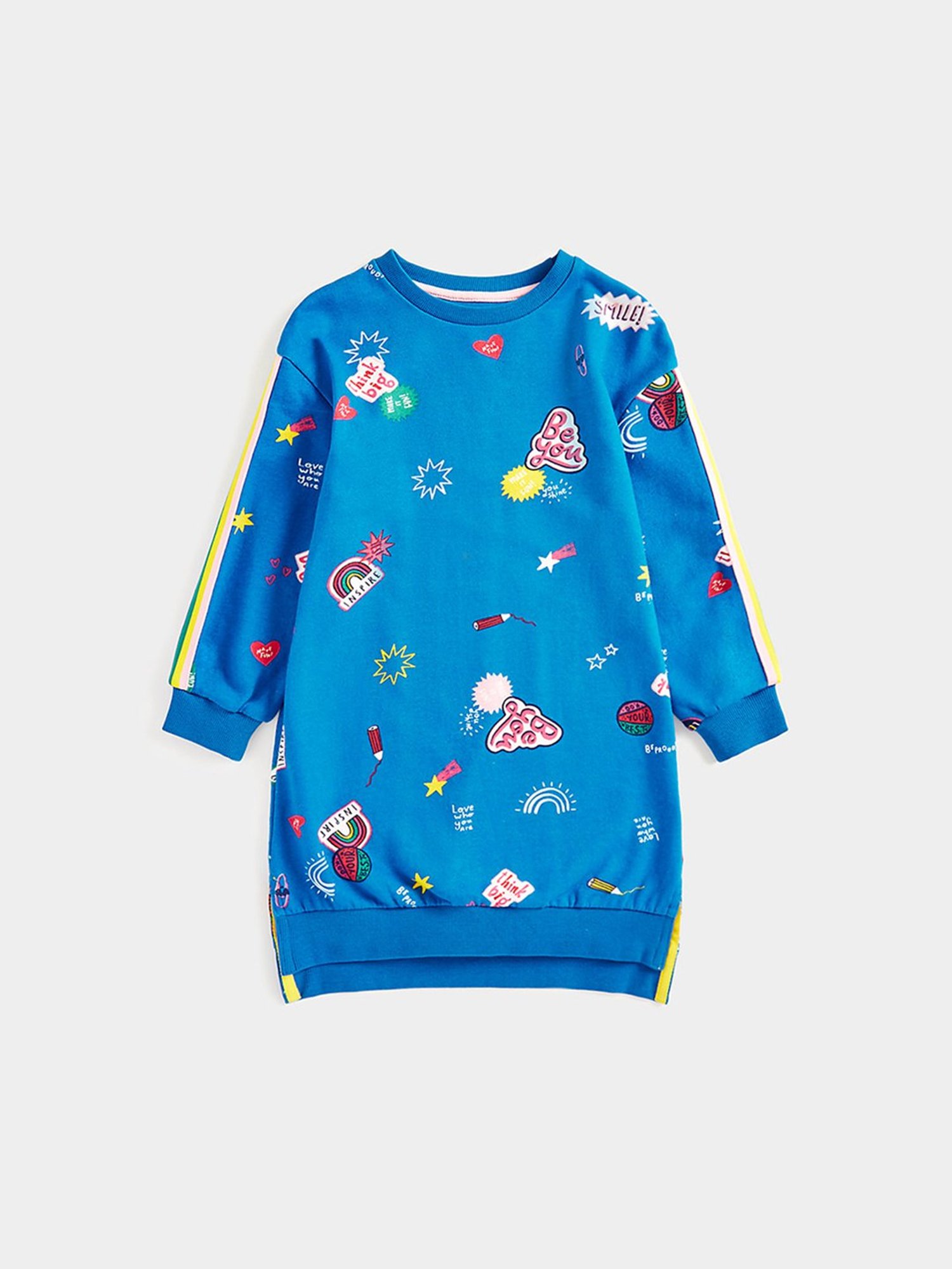 Mothercare Kids Blue Printed Full Sleeves Dress