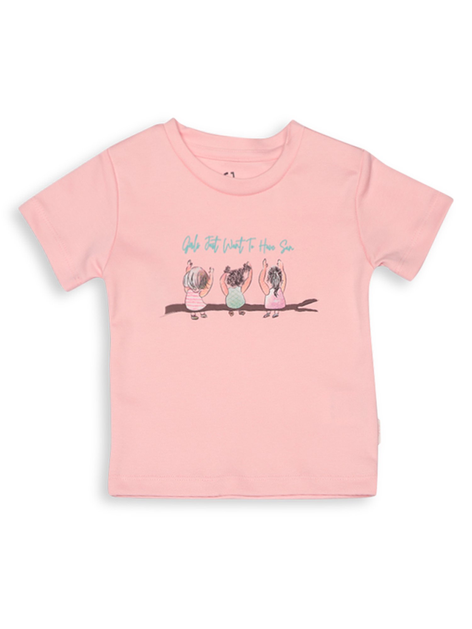 GJ baby Pink Printed Top with Pants