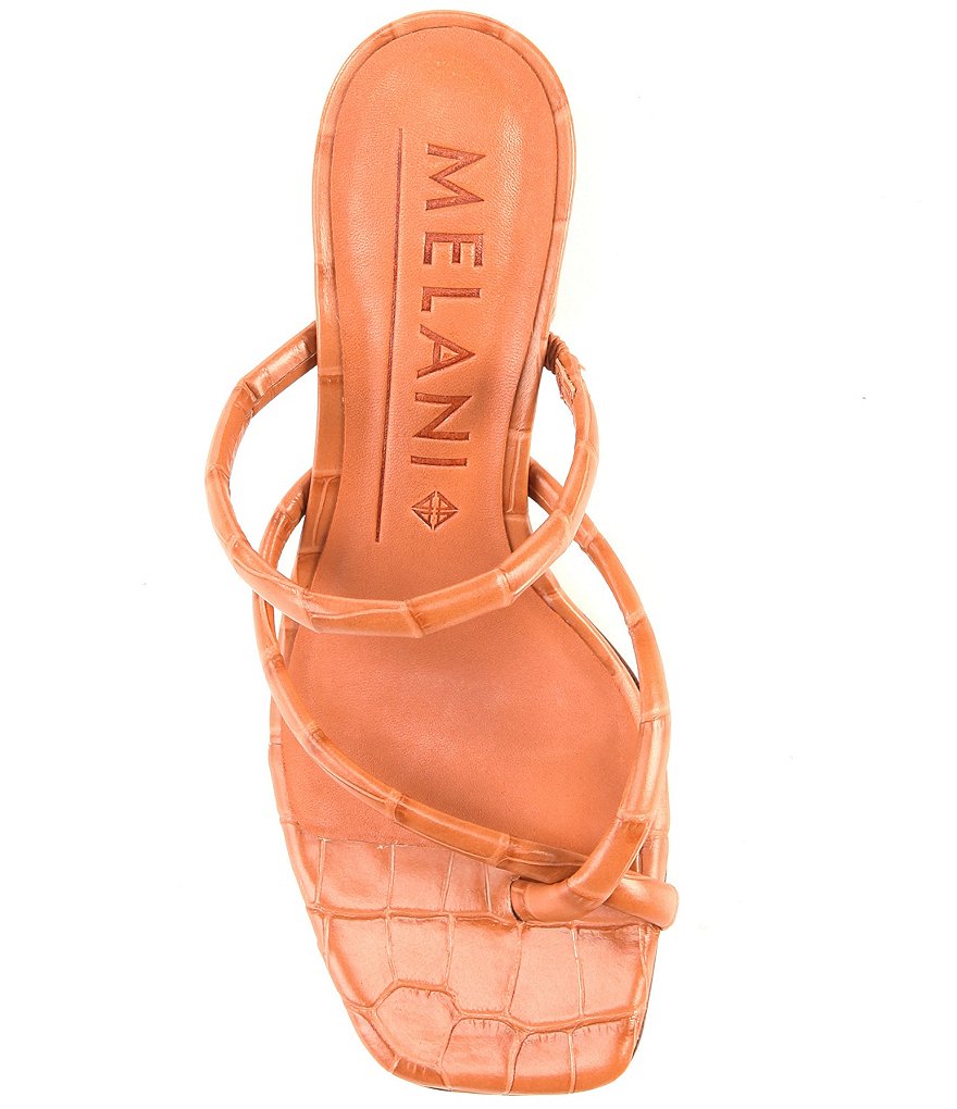 Antonio Melani Rexxza Croco Printed Leather Dress Mules