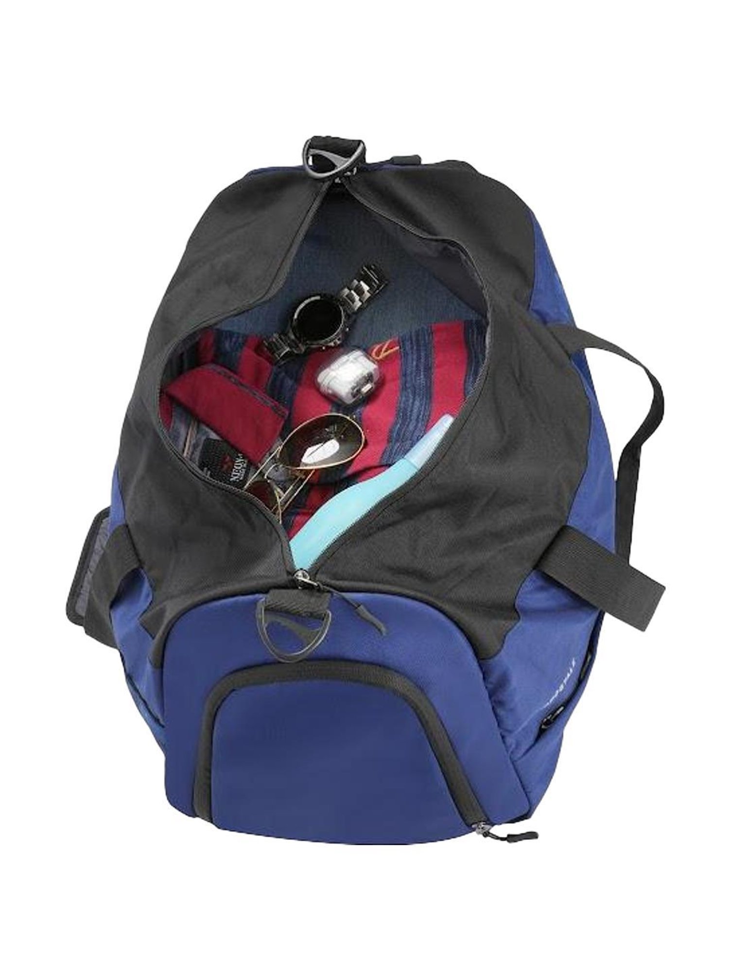 Aeropostale Granger Blue & Black Polyester Color Block Duffle Bag