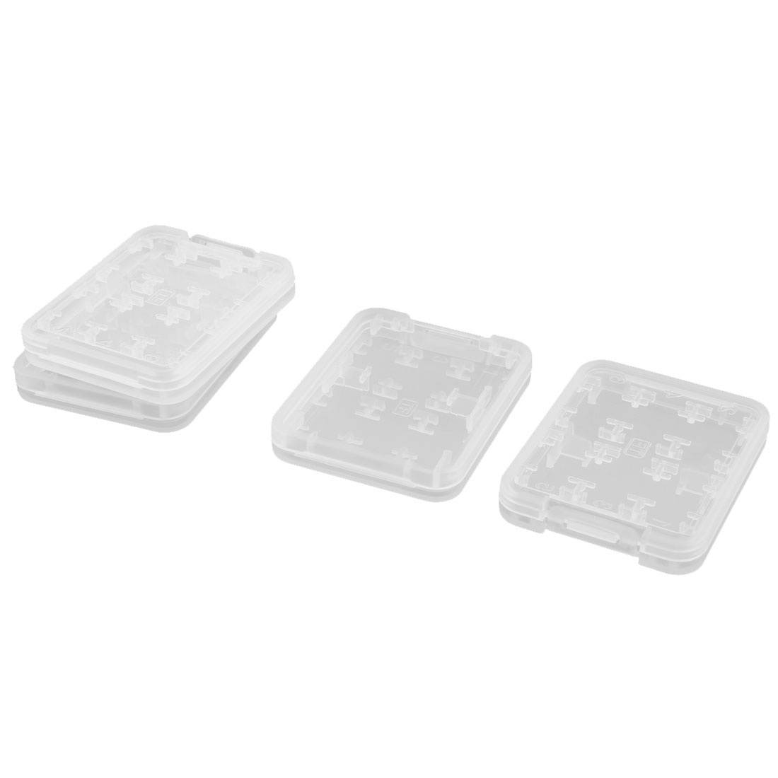 Plastic 8 Slots Micro SD TF MS SDHC Memory Card Storage Holder Box 4 PCS White