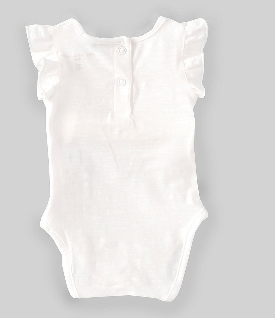 Chelsea & Violet Baby Girls Newborn-9 Months Flutter-Sleeve Smocked Bodysuit
